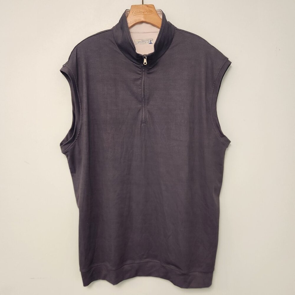 NWT Westport‎ Lifestyle Links 1/4 Zip Charcoal Gray Golf Vest Mens Sz LT NEW - Picture 5 of 11
